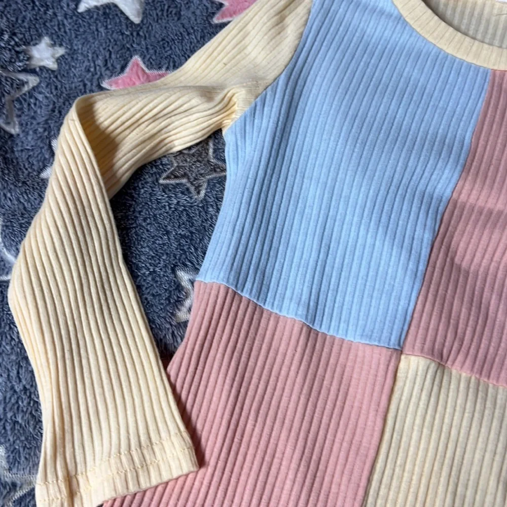3/$12 Shein Ribbed Patchwork BodyCon Dress (5Y)